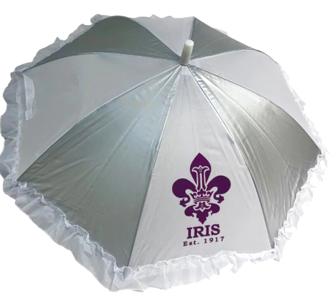 White and Silver Second Line Umbrella